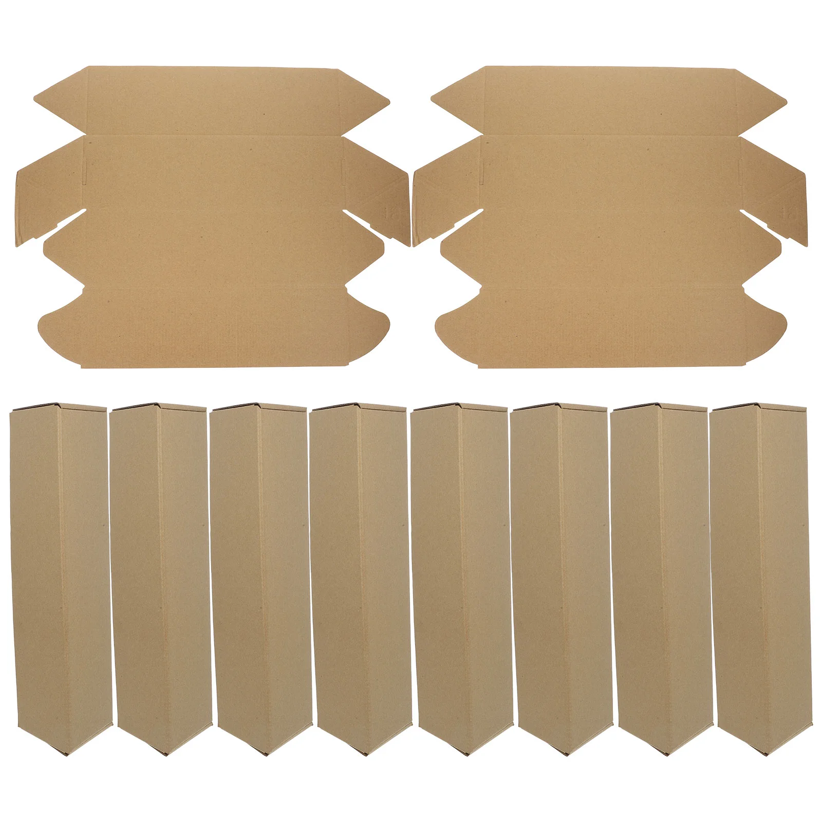 10Pcs Triangle Wine Packaging Box Cardboard Mailing Tube Kraft Paper Shipping Box Document Storage Tubes Small Shipping Boxes