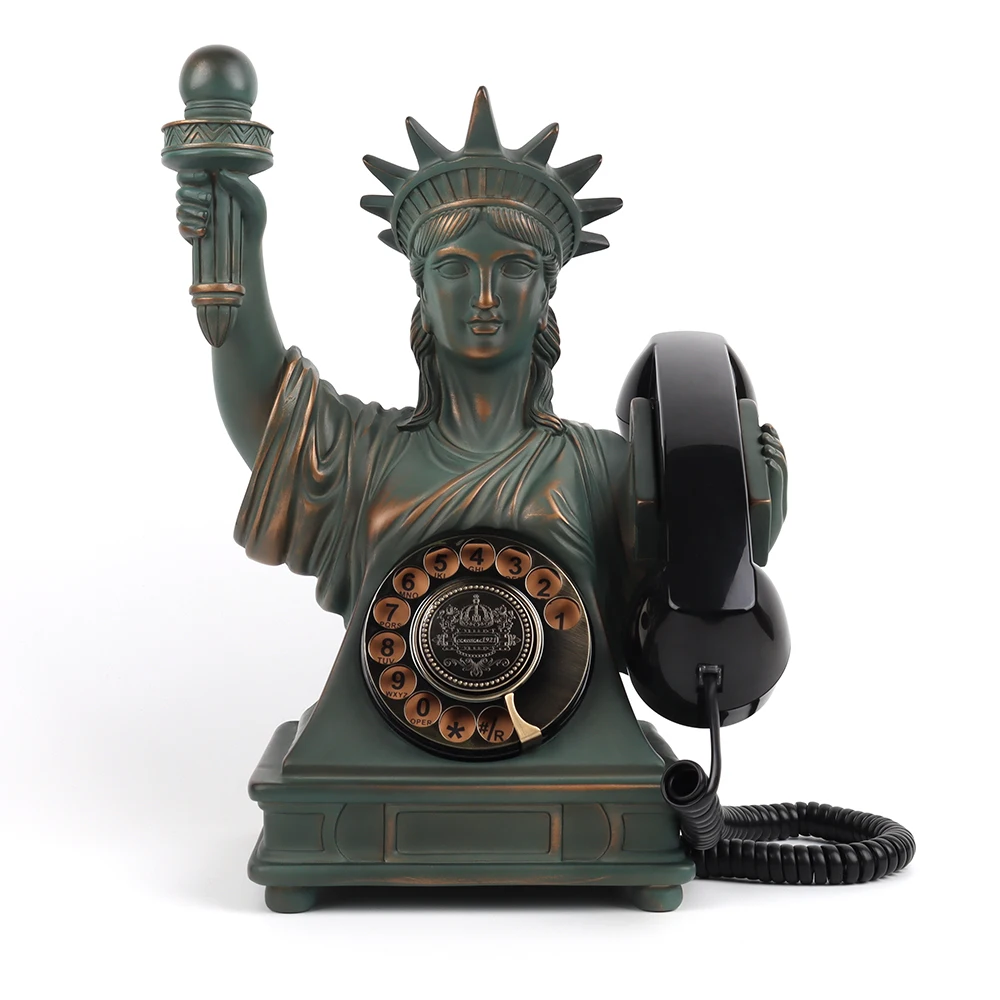 Retro Audio Guestbook Phone Visitor Phone Creative Home Antique Craft Phone Decorative Bronze Sculpture Style