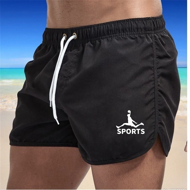 New summer men's new fashion monochrome quick dry breathable shorts casual sports fitness beach surfing pants
