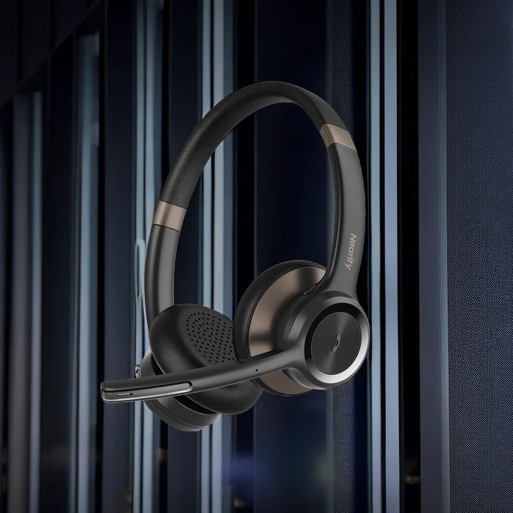 Nuroum Headphone Call Center Bluetooth Headset With Microphone Noise Canceling Single Ear Wireless Headset With Stand