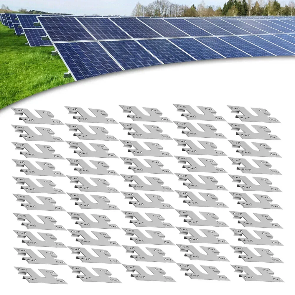 50pcs PV Grounding Conductive Sheet Gasket Solar Panel Cable Clamp PV Grounding Sheet For Roof Ground Solar Panels Accessories