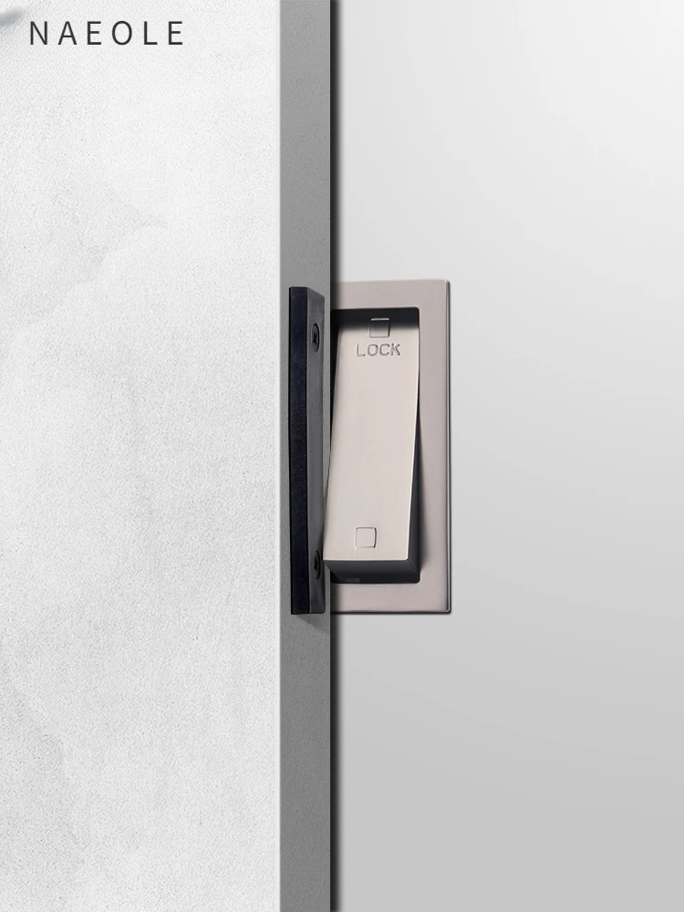 Household Hardware Translation External Sliding Door Lock Hidden Sliding Bedroom Ghost Embedded Wooden Without Key