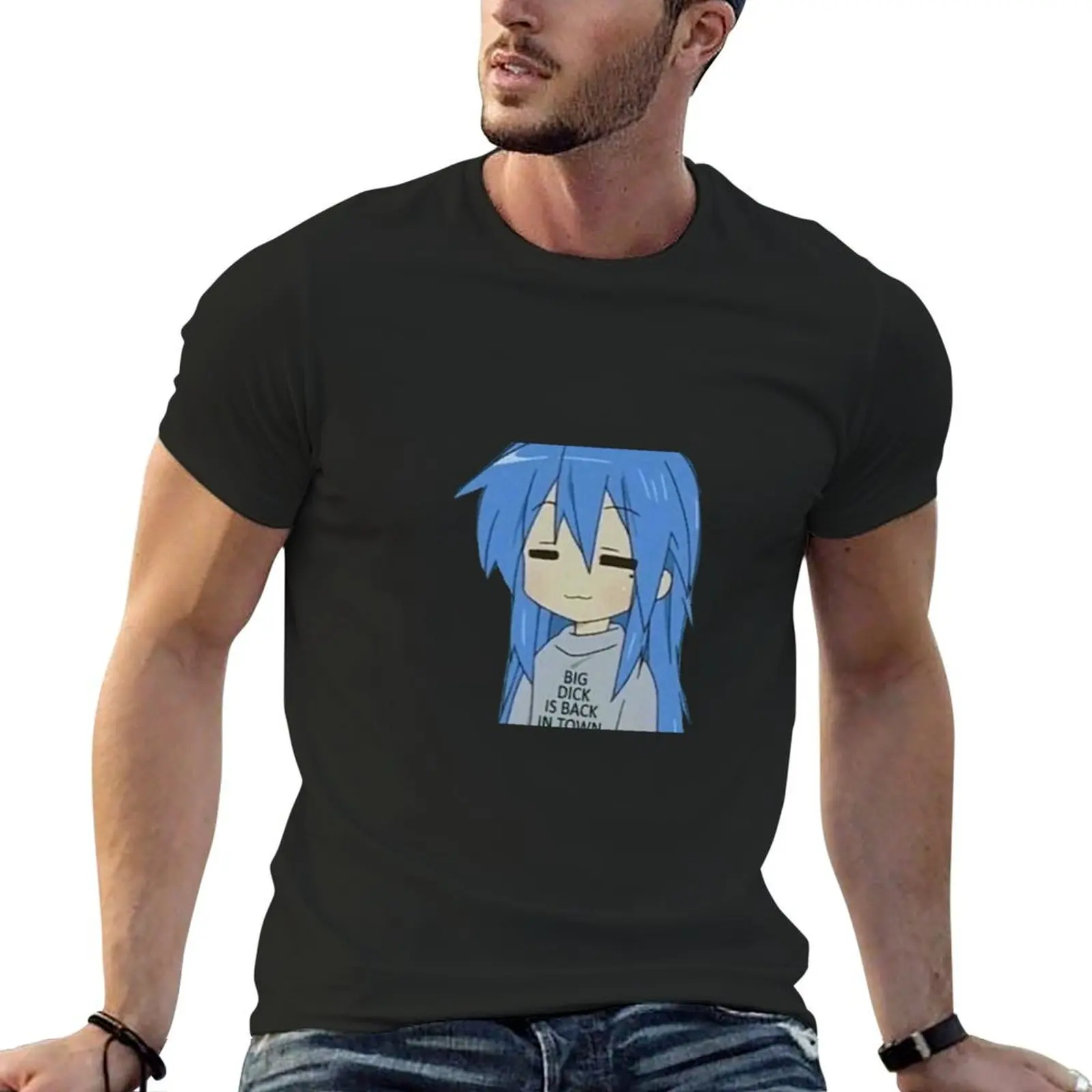 big dick is back in town T-Shirt korean fashion blue archive oversized t shirt men