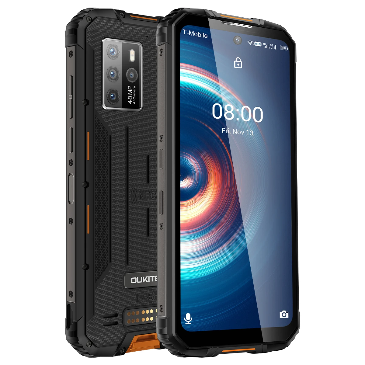 OUKITEL WP10 5G Rugged phone 8000mAh Battery IP68,IP69K Smartphone 6.67" FHD Full-Screen Display 48MP Camera NFC Cell Phone