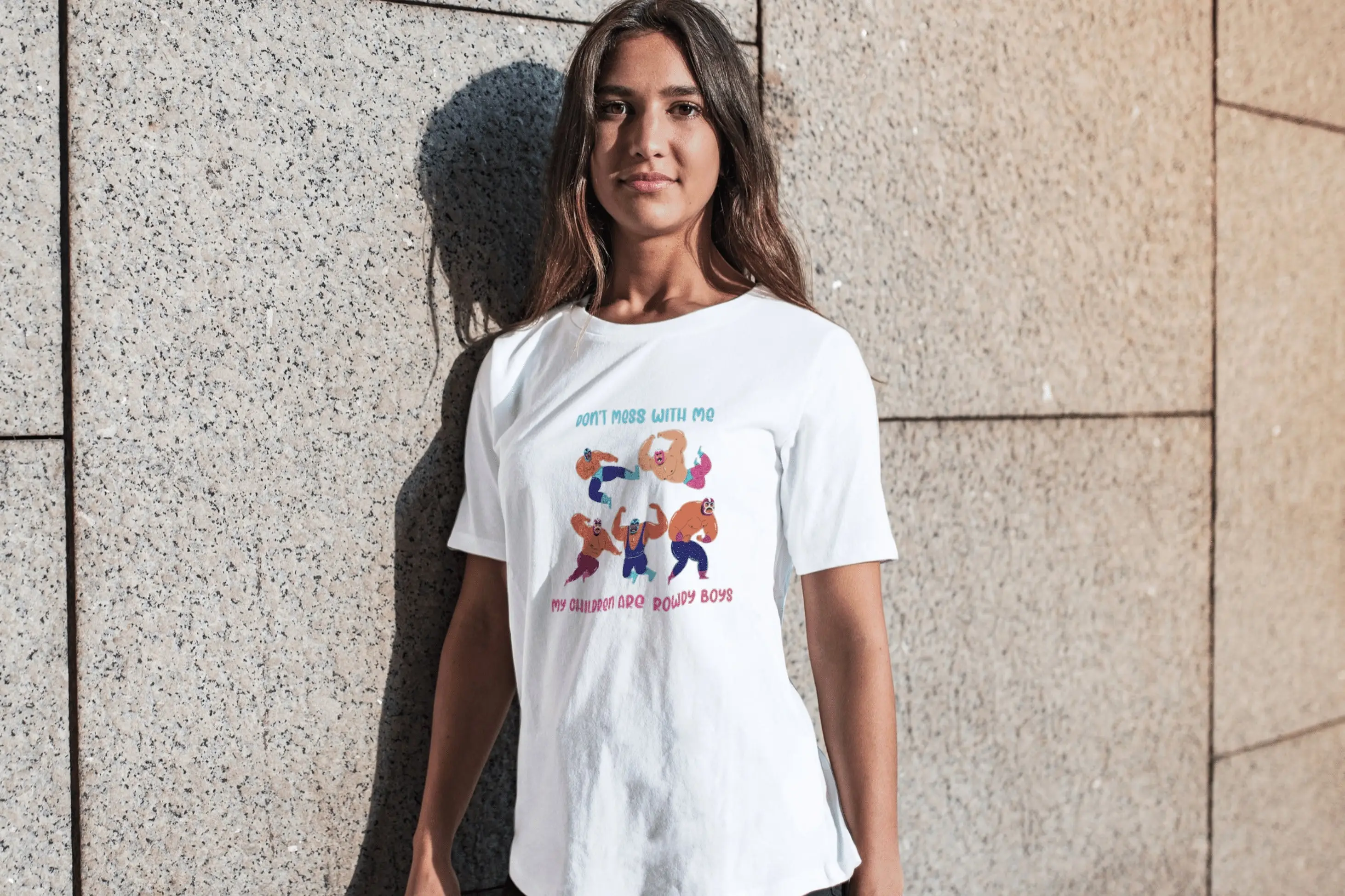 Boy Mom shirt dad parent of boys rowdy lucha libre Softstyle T