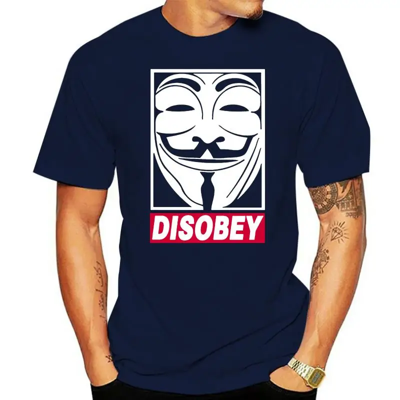 Disobey V For Vendetta Guy Fawkes Movie Comic Inspired T Shirt S - 2Xl Streetwear Tee Shirt