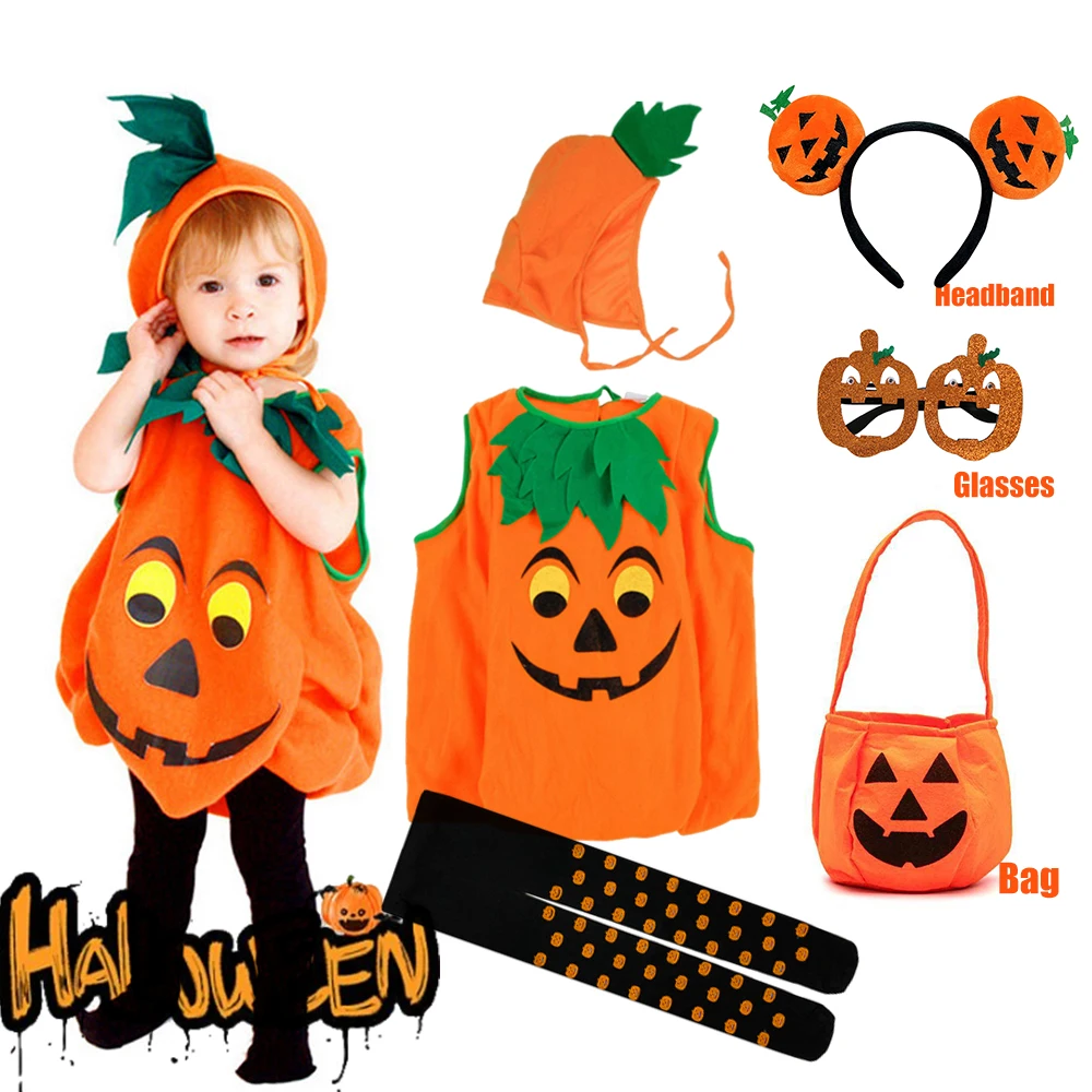 Halloween Romper Pumpkin Costume 0-12Y Children Clothing Outfit Little Red Riding Hood Jack Sally Cosplay Toddler School Show