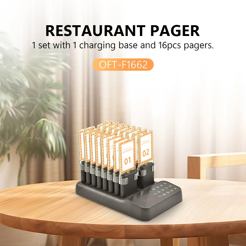Restaurant Pager System Wireless Queuing Call System For Food Truck Clinics Buzzer Flasher Vibrator