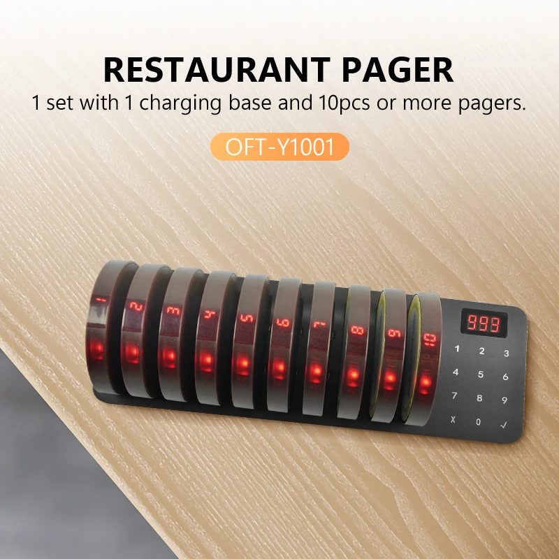 Restaurant Pager System For Restaurant Wireless Call Customer Service For Cafe Clinic Church Mute Button