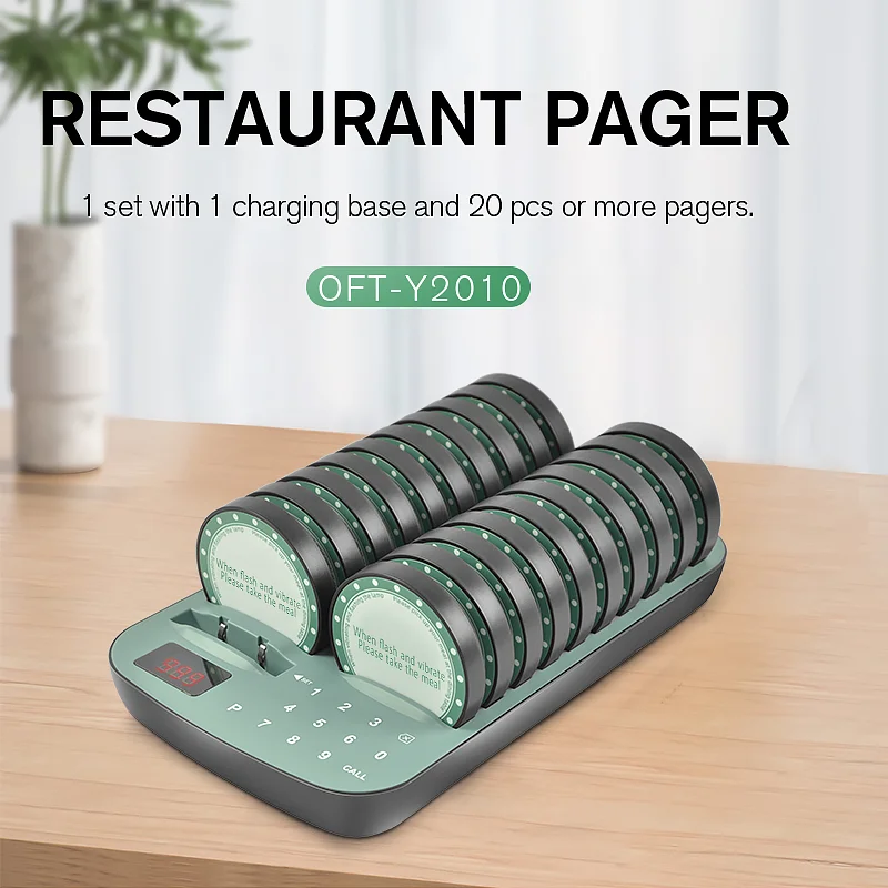 Restaurant pager system, wireless call system, key call button for restaurants, kitchens, coffee shops and factories