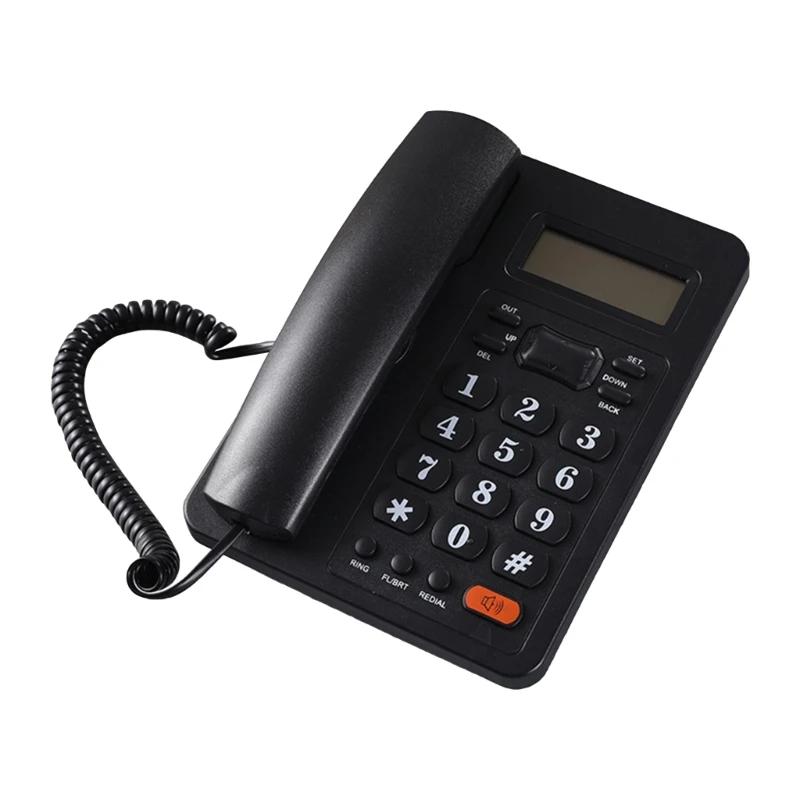 Fixed Telephone with Clear Display Screen CallerID Supports Speed Dial Alarm Clock Number Storage Memory Keys Landline 896C