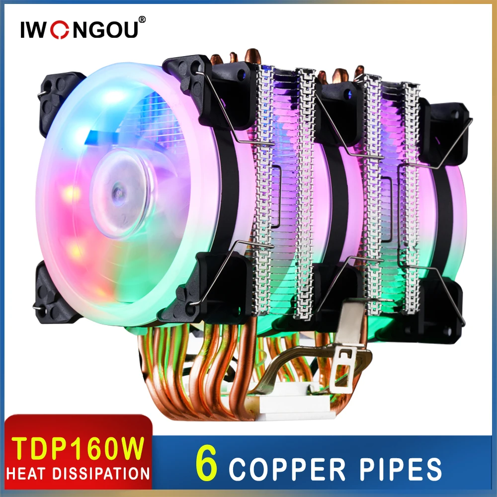 CPU Cooler 6 Heatpipes Cooling Master Computer Radiator PWM 3Pin/4Pin Ventilador 90mm Processor Cooler Intel LGA 2011