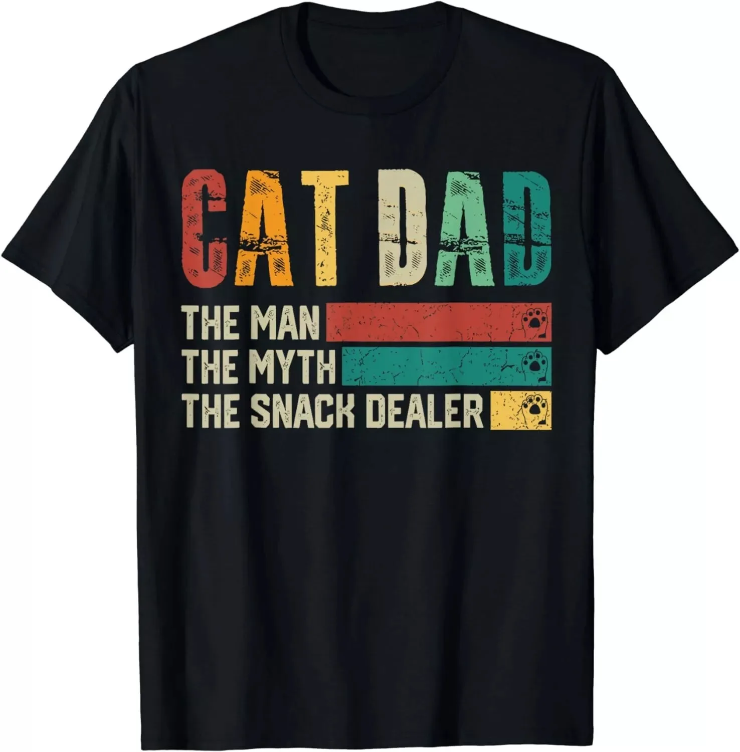 Vintage Cat Dad Father's Day Gift Unisex T-Shirt S-5XL