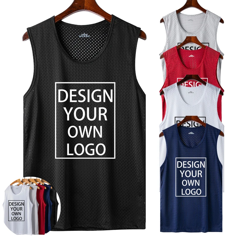 Customized Men's Clothes Get Fit&Fitness Wide Shoulder Sleeveless T-shirts Muscle Training Tank Tops Men Crew Neck Vest