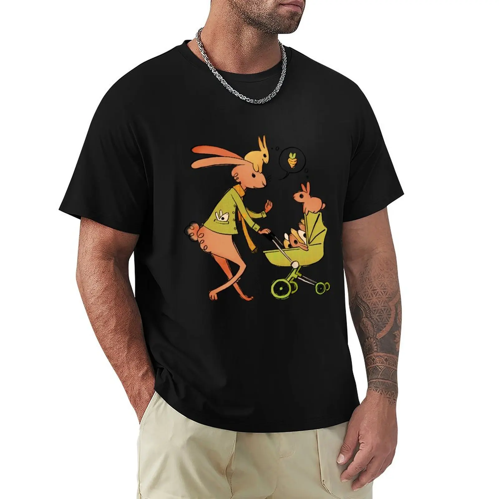 Incorrigibly Fatherly Rabbit T-Shirt customizeds Short sleeve tee mens graphic t-shirts