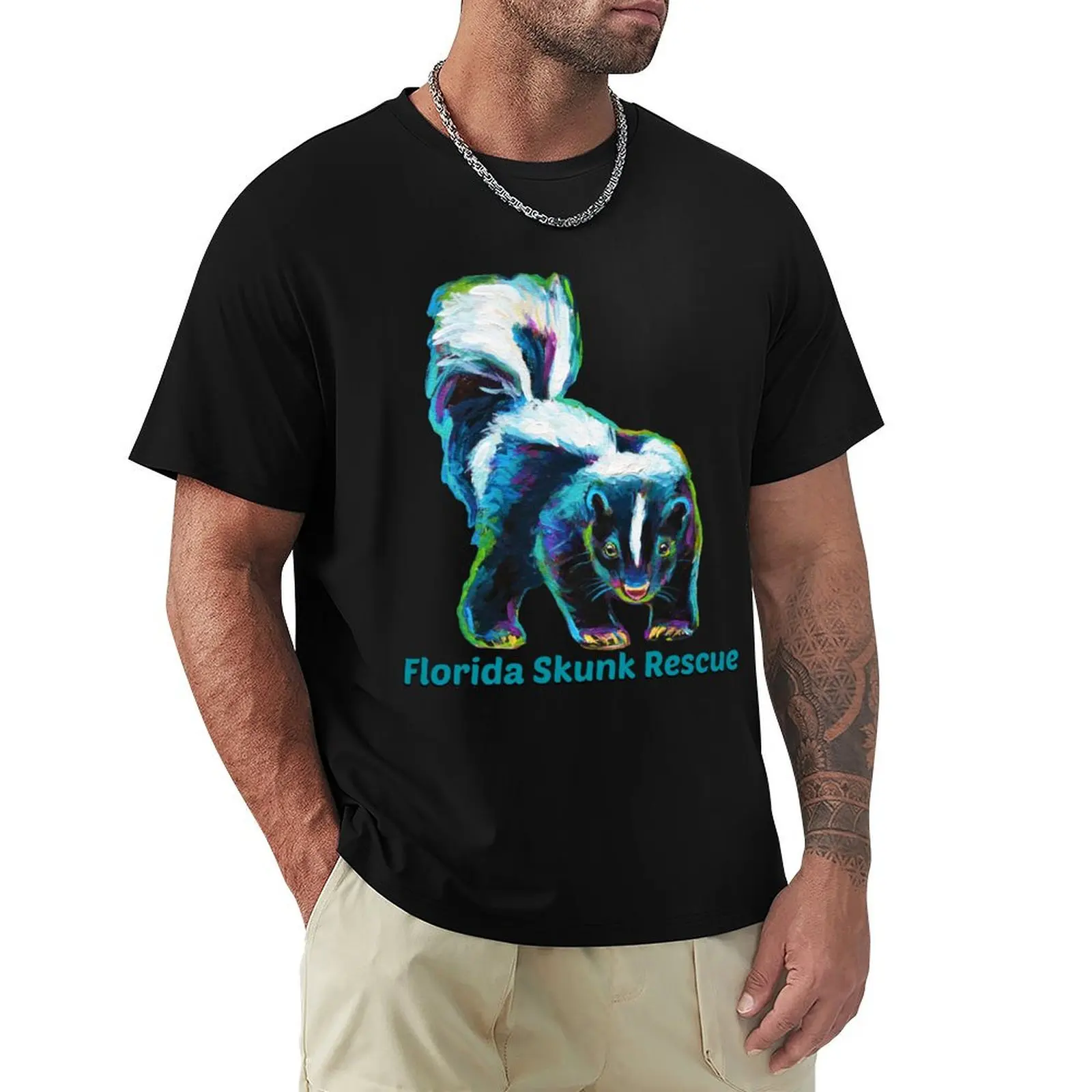 Florida Skunk Rescue Design by Robert Phelps T-Shirt blanks blacks animal prinfor boys tee shirts for men