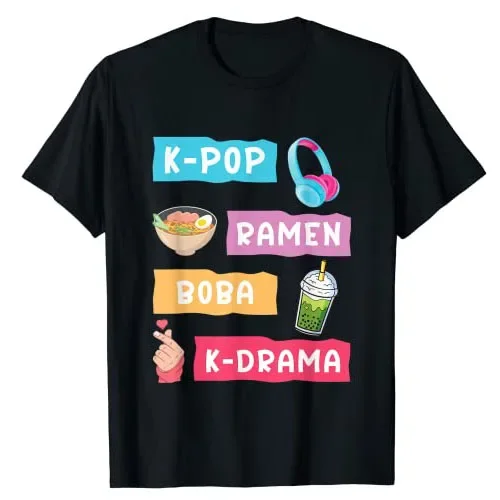 K-Pop Fashion for Fans of Korean K-Drama & KPop T-Shirt Gift Girls Fashion South Korea Clothes Life Style Graphic Tee Casual