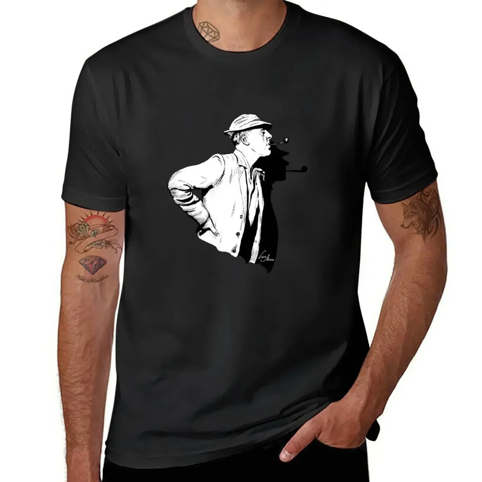 Jacques Tati illustration T-Shirt blanks customizeds heavy weight t shirts for men