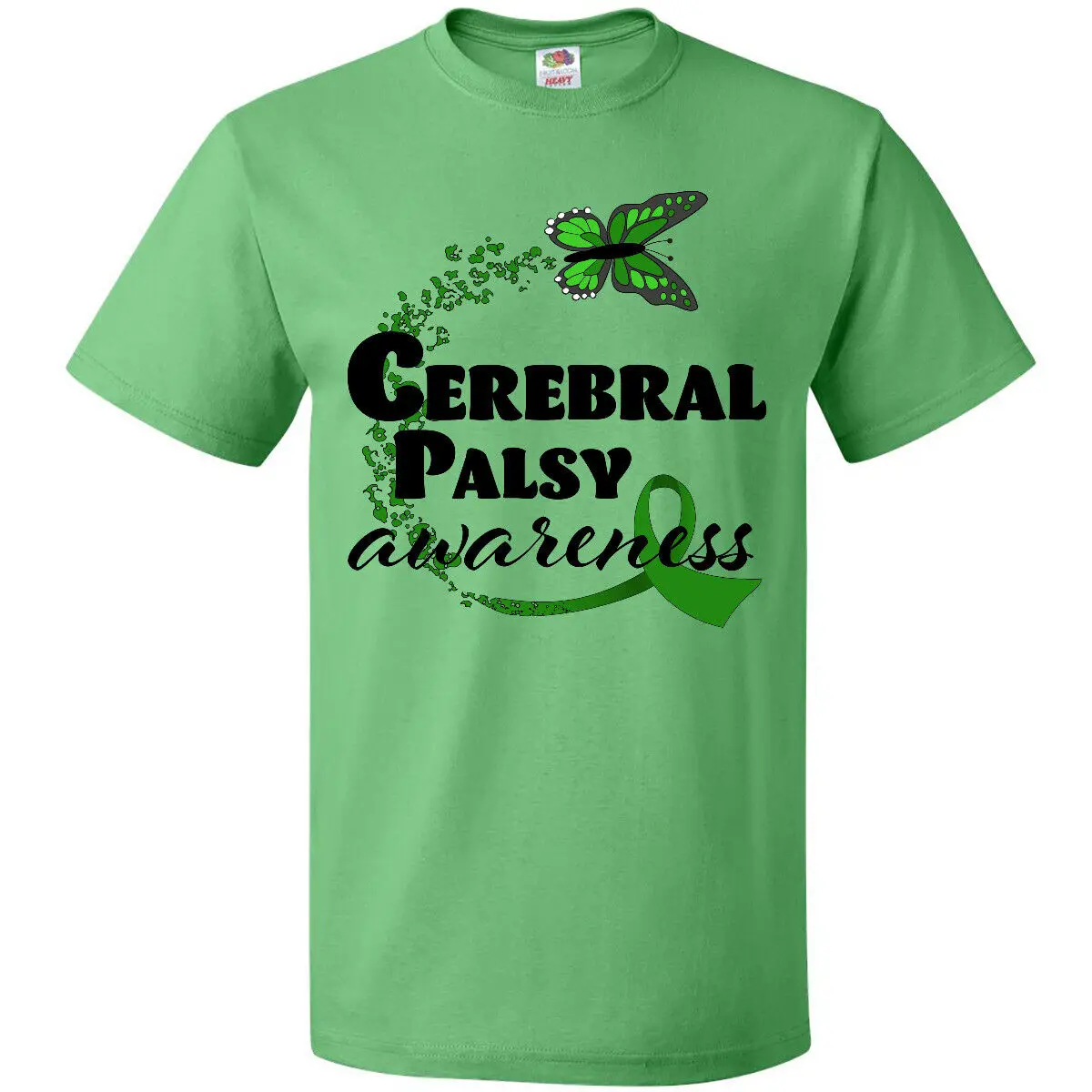 Inktastic Cerebral Palsy Awareness With Green And Ribbon T-Shirt Hope