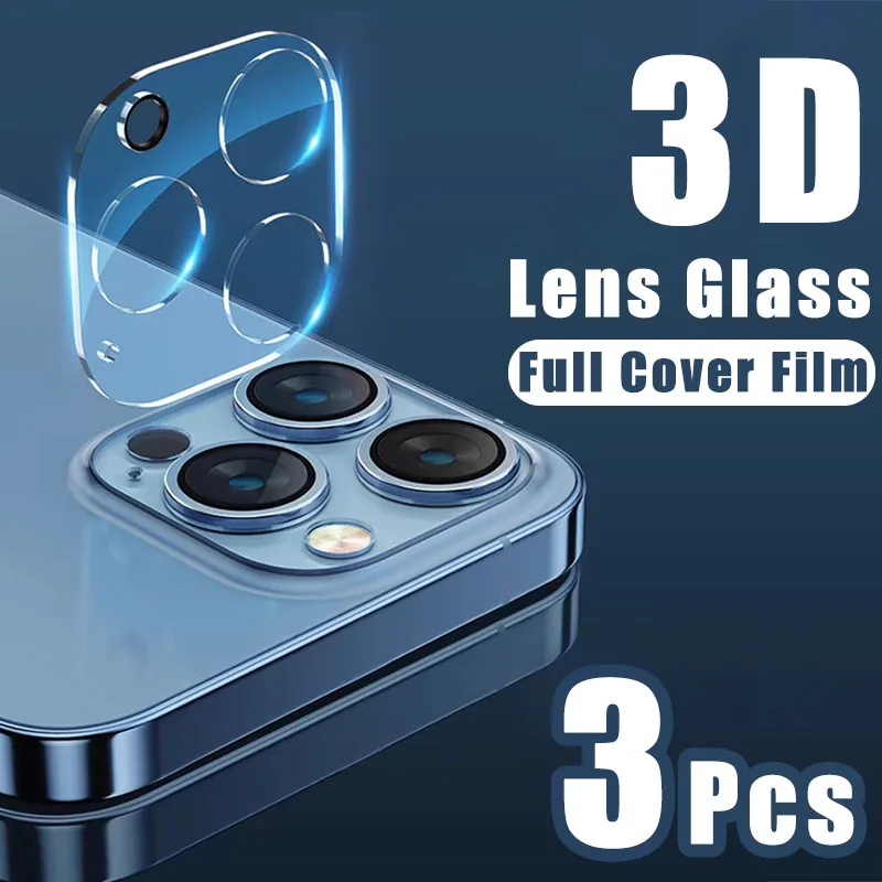 3pcs Camera Lens Protector 3D For iPhone 15 Pro Max 16 14 13 12 11 Mini Plus Clear Protective Tempered Glass Full Cover Film