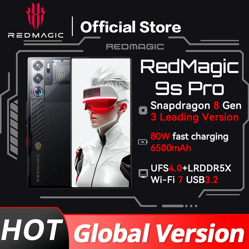 RedMagic 9s Pro 5G Global Version Gaming Phone 6.8" Snapdragon 8 Gen 3 Leading Version 6500mAh 80W Charge 50MP NFC