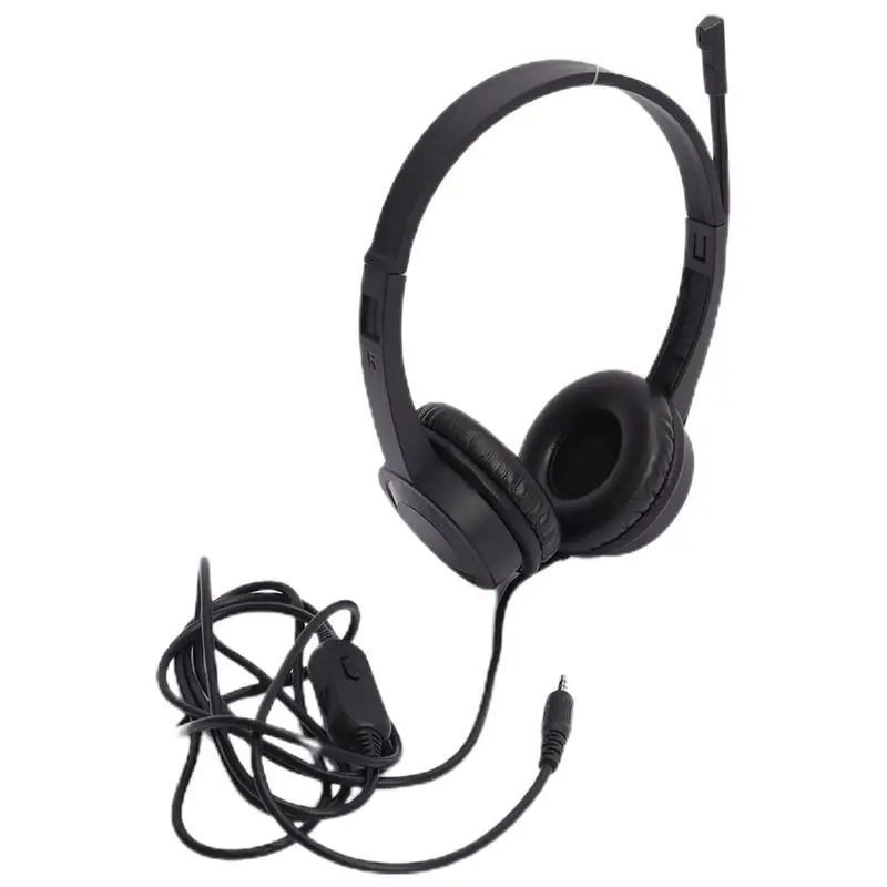 Computer Headphones Wired Noise-Cancelling Wired Headset With Adjustable Headband Students Electronics Studying Stationery For