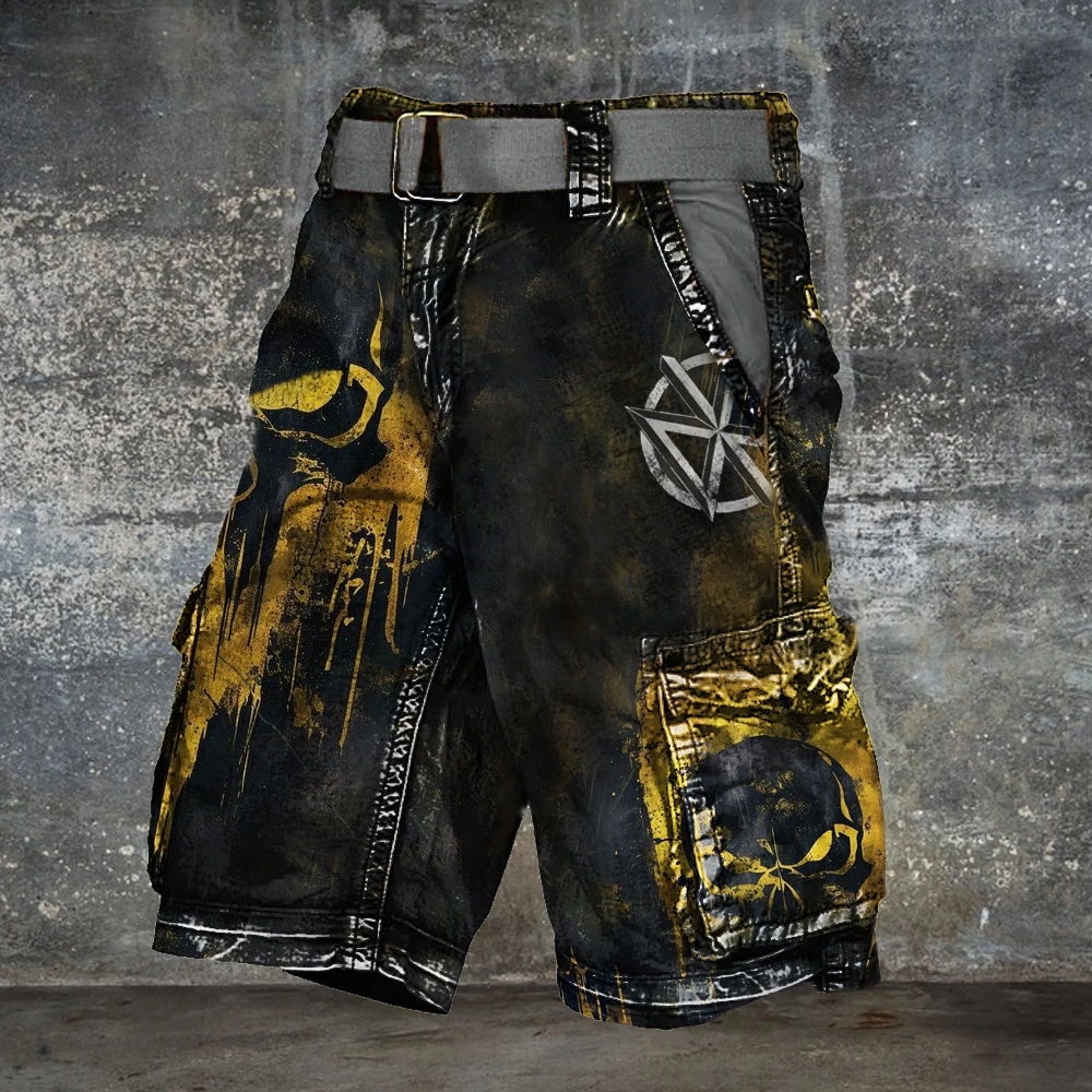 Men's Summer Cargo Shorts Are A Handsome, Comfortable, And Retro Everyday Streetwear With A Stylish 3D Print