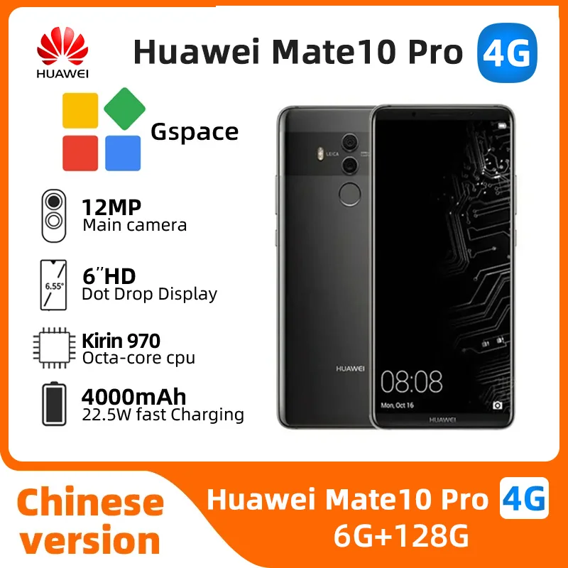 Huawei Mate10 Pro 4G SmartPhone CPU HiSilicon Kirin 970 Battery Capacity 4000mAh 12MP Camera Android Original Used Phone