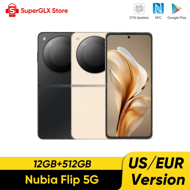 Nubia Flip Global Version 6.9" Snapdragon 7 Gen 1 4310mAh Battery 33W Charging Pocket-sized Foldable Mobile Phone 50MP AI C