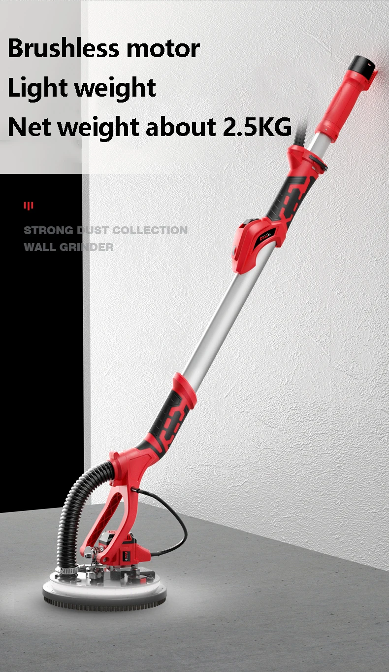 850W Electric Dry Wall Sanding Machine Foldable With Telescopic Handle Brushless Long Pole Electric Sanding Machine