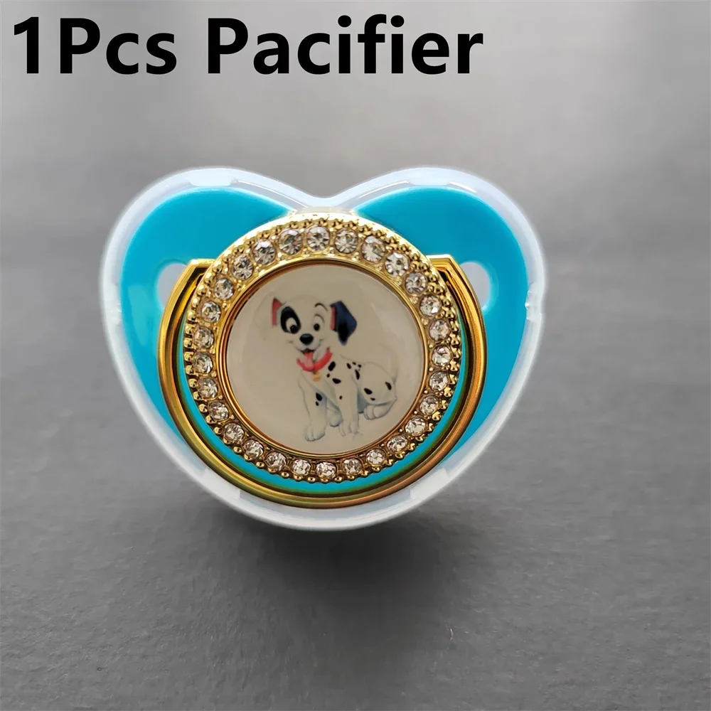 2024 Deluxe anime Print Dalmatian baby Pacifier with Clip BPA-free silicone baby Nipple Bling Newborn teaser chupete bebe0-24M