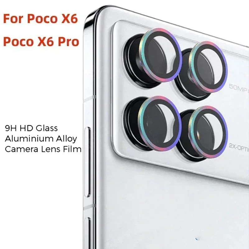Camera Lens Protector Glass For Xiaomi Poco X6 Pro 5G Metal Lens Ring Case Camera Lens Protective Film Poco X 6 X6 5G