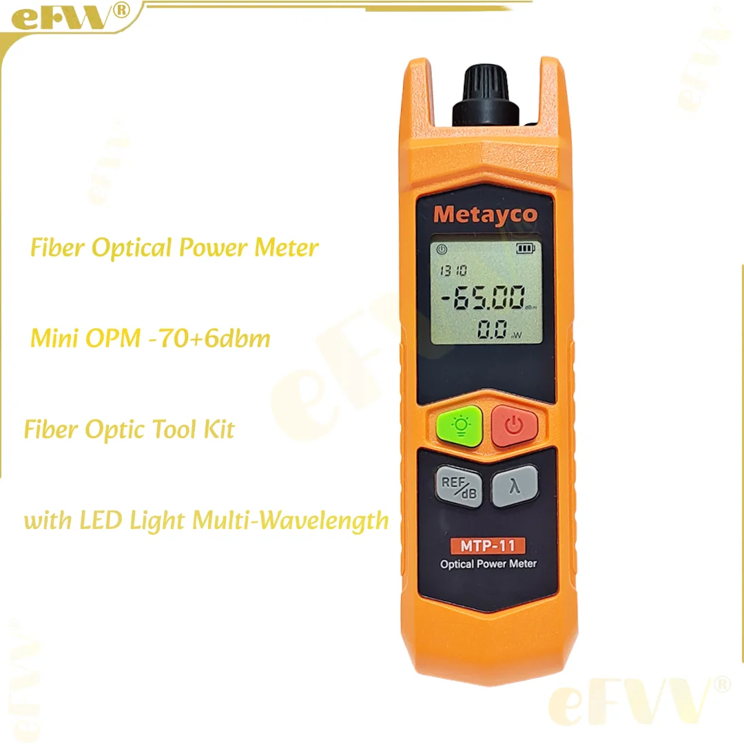 New Fiber Optic Tool Kit Fiber Optical Power Meter Mini OPM -70～+6dbm High Precision Fiber Optic Power Meter 800~1700nm