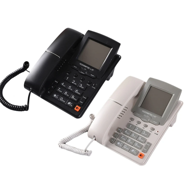 Desktop Landline Telephone DTMF/FSK compatible Two-line Operate LCD DisplayMute Redial For Home Hotel H8WD