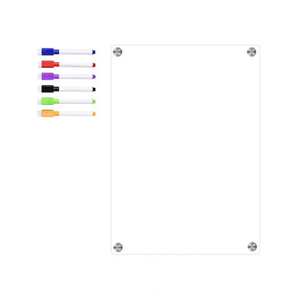 Acrylic Planner Acrylic Message Board Acrylic Magnetic Message Board Weekly Calendar Set with Colorful Marker Pens for Fridge