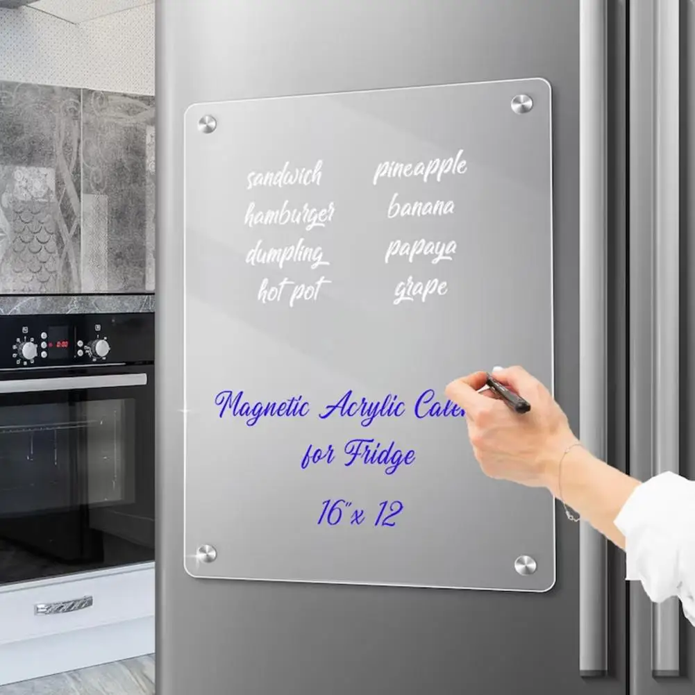 Magnetic Memo Pad Acrylic Message Board Acrylic Magnetic Message Board Weekly Calendar Set with Colorful Marker Pens for Fridge