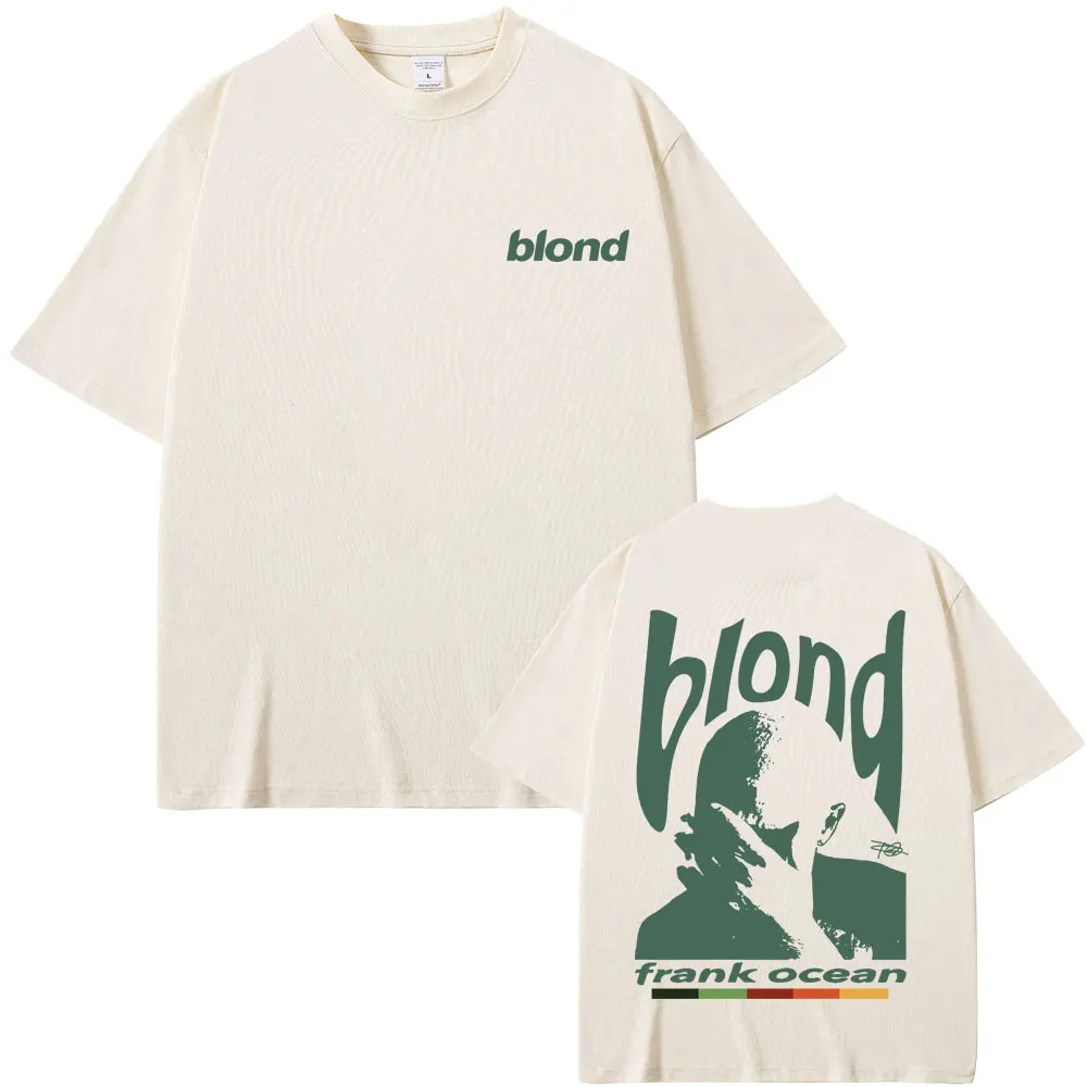 Rapper Frank Graphic T-shirts Hip Hop Ocean Album T Shirts Blond Fashion Oversized Men's Cotton Tshirt Male Vintage Streetw