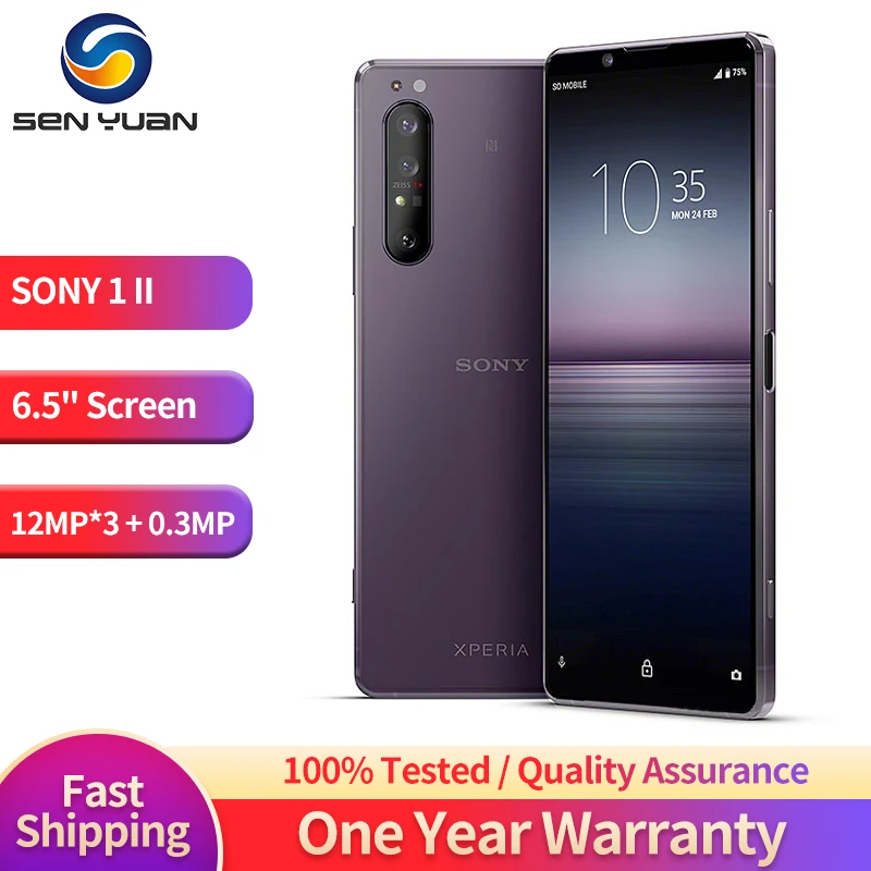 Original Sony Xperia 1 II 1ii 5G Mobile Phone 6.5'' 8GB+128GB/256GB 12MP*3+8MP Sony xperia 1II CellPhone Octa Core Pho