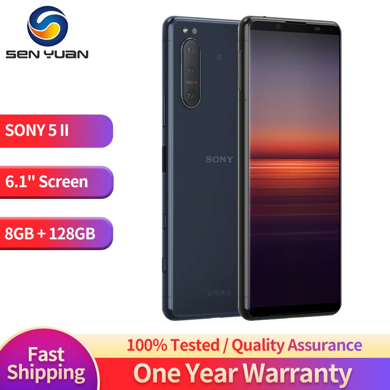 Sony Xperia 5 II 5ii Japan Version Mobile Phone 5G 6.5" Octa Core 8GB RAM 128GB ROM NFC Original Unlocked Single Card