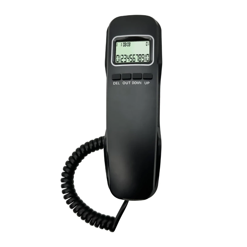 F3KE Mini Wall Phone Wall Mount Telephone Desktop Corded Landline Phone Fixed Telephone for Home Hotel School Office