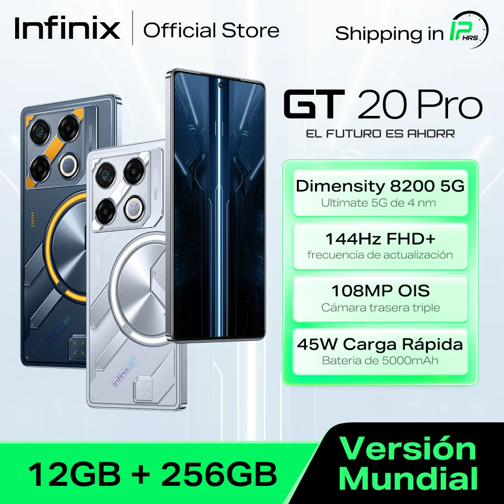 infinix GT 20 Pro 5G NFC Smartphone Dimensity 8200 5G Processo Android Cellphone 144Hz FHD+ AMOLED Mobile Smart Cell Phone