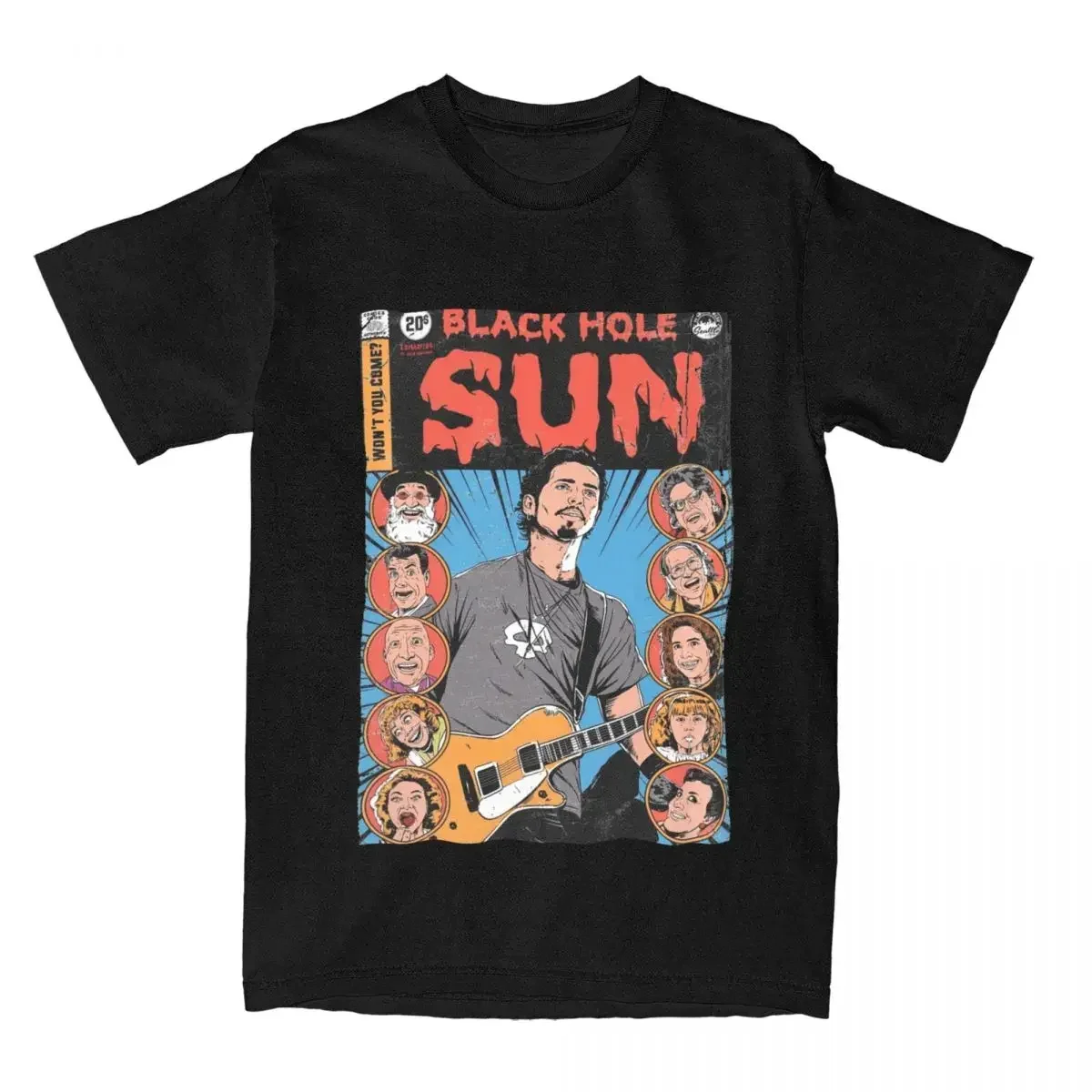 Men's Pure Cotton Tees Shirt Gift Idea Clothing Unique Black Hole Sun Soundgarden T Shirt harajuku vintage graphic t shirts