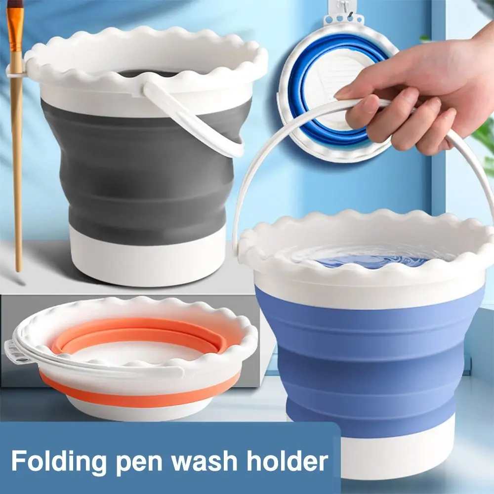 Multi-function Silicone Wash Pen Bucket Foldable Portable Paint Brush Washer Paint Brush Washing Bucket Artists