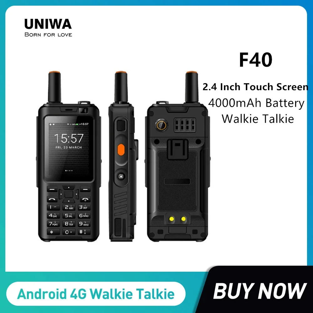 UNIWA F40 Zello Walkie Talkie Rugged Waterproof Smartphones 2.4Inch Touch Screen Quad Core 1GB RAM 8GB ROM 4000mAh Mobile Phone