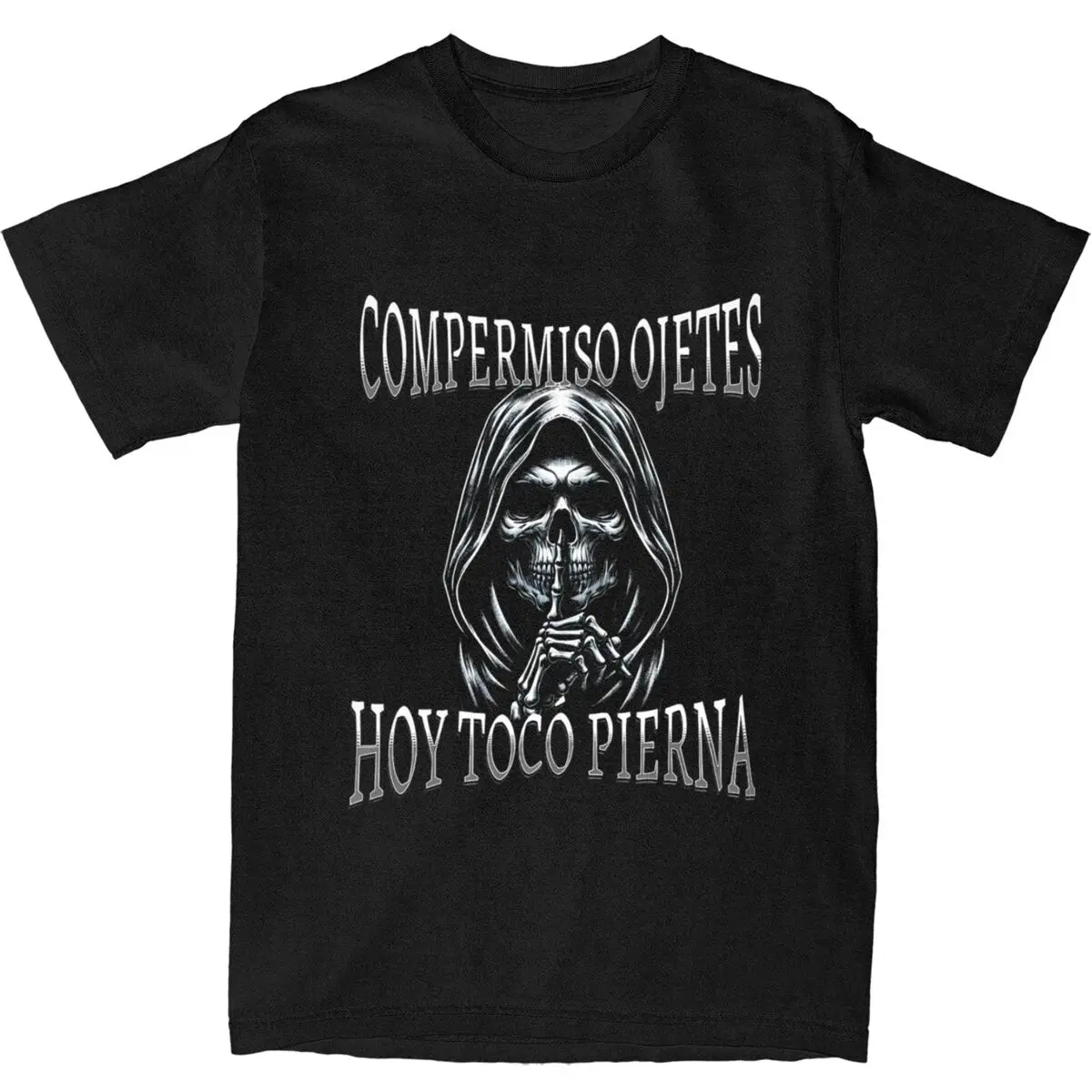 Streetwear T Shirt Calacas Chidas Gym Cotton T Shirts COMPERMISO OJETES HOY TOCO PIERNA Hip Hop Tee Shirt for Couple Beach Tees