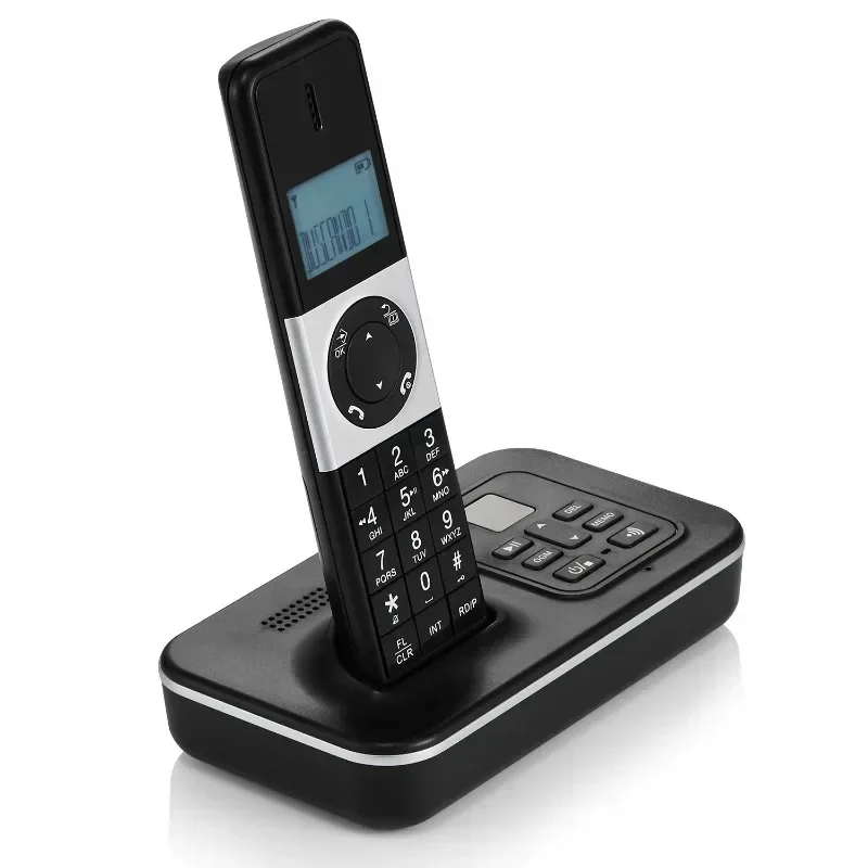 1pc Fixed Telephone Business Office Home Portable Digital Handheld Low Radiation Cordless Phone