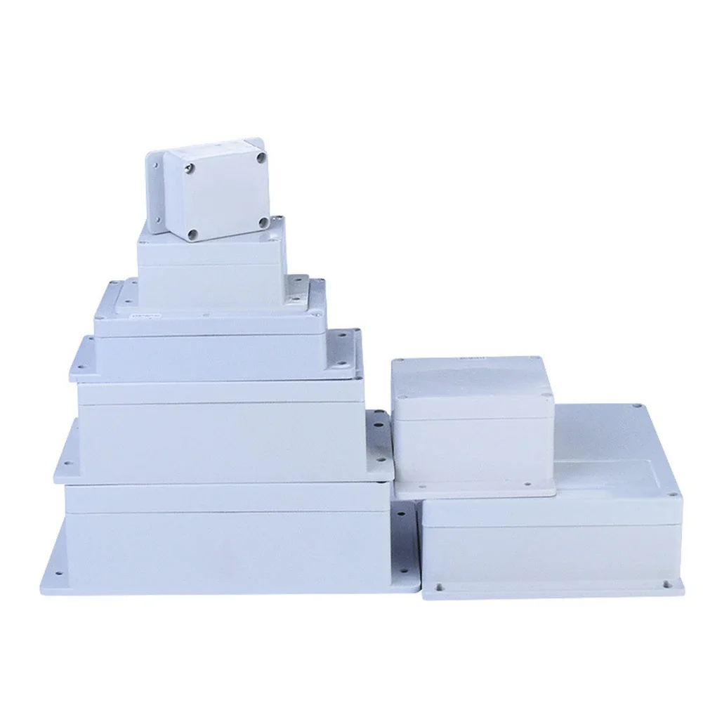 1pc White Electronics Project Box ABS Waterproof Junction Box Screws Outdoor Enclosure Plastic Box DIY Housing Instrument Case