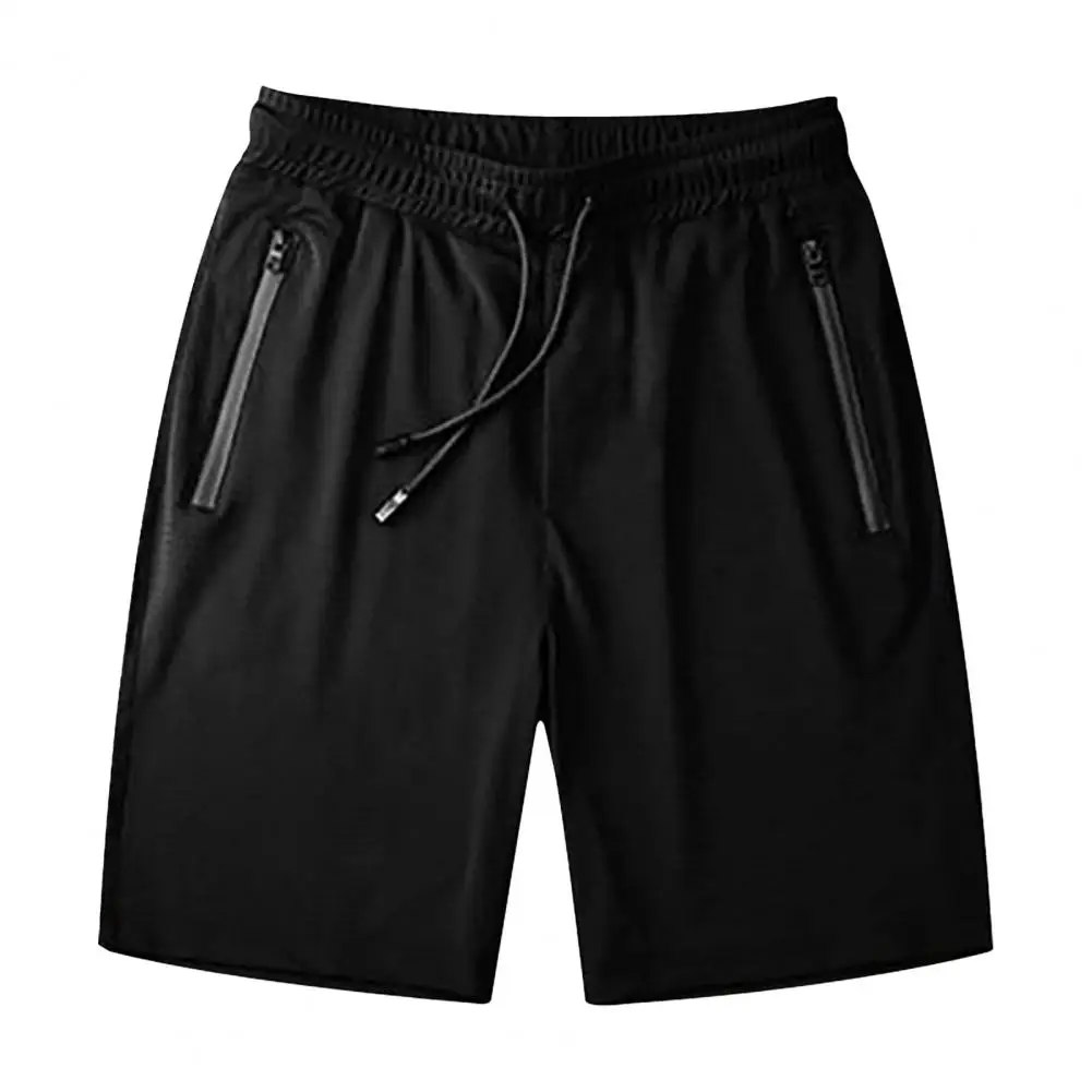 Exercise Shorts Men's Stay Dry Stretch Ice Silk Athletic Shorts with Zipper Pockets for Running Training Cycling for Summer