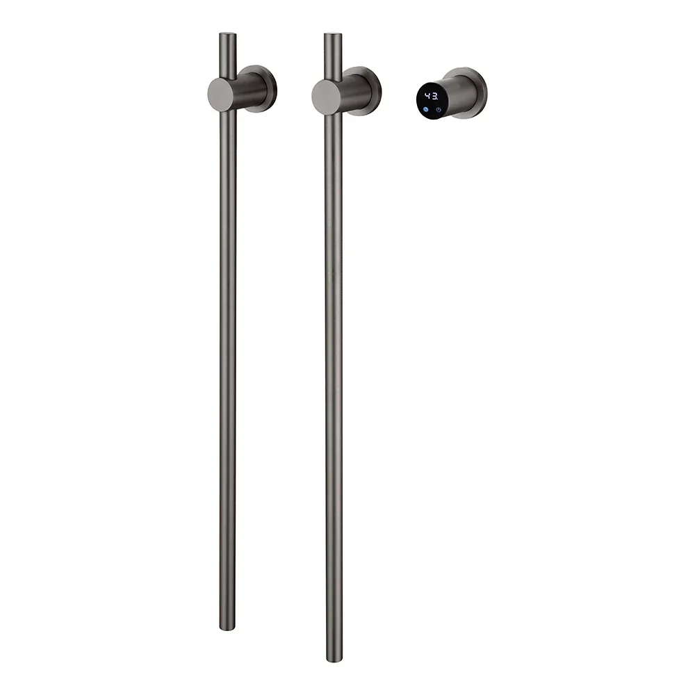 Digital electric towel rack gun metal stainless steel hot towel warmer thermostatic smart bathroom heated towel rail