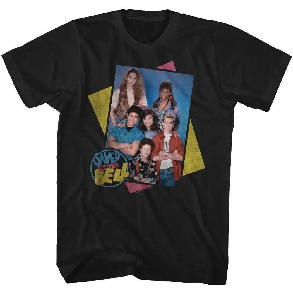 Saved By The Bell Group Boxes Black T Shirt